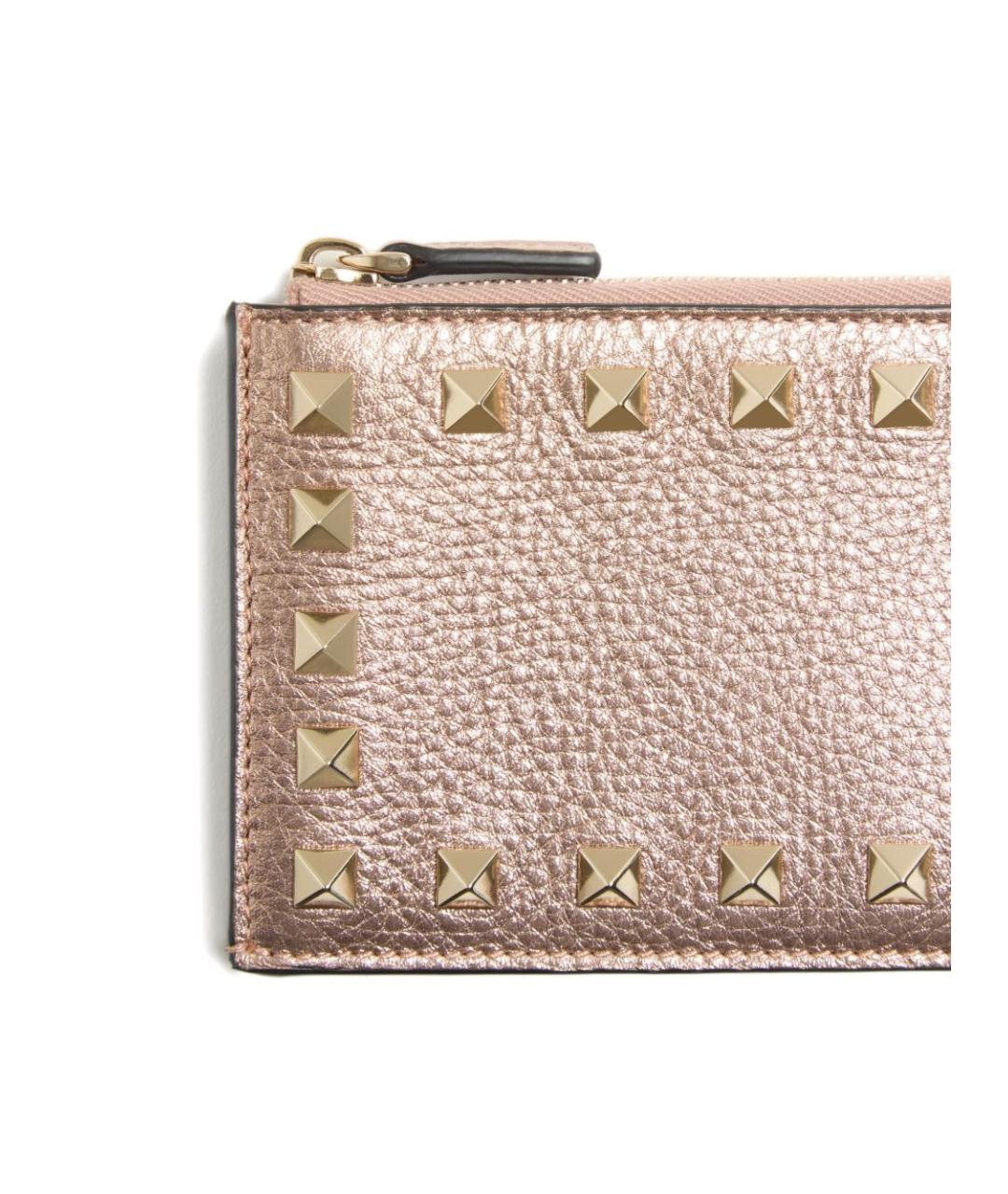 VALENTINO Розовый кожаный кошелек, фото 2