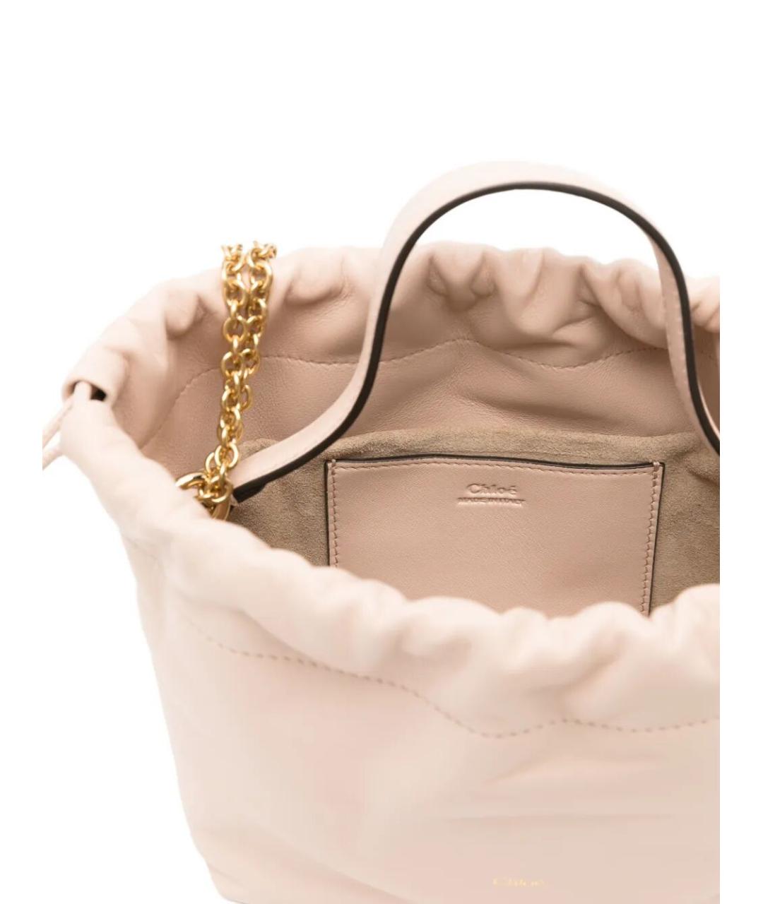 CHLOE Розовая кожаная сумка с короткими ручками, фото 3