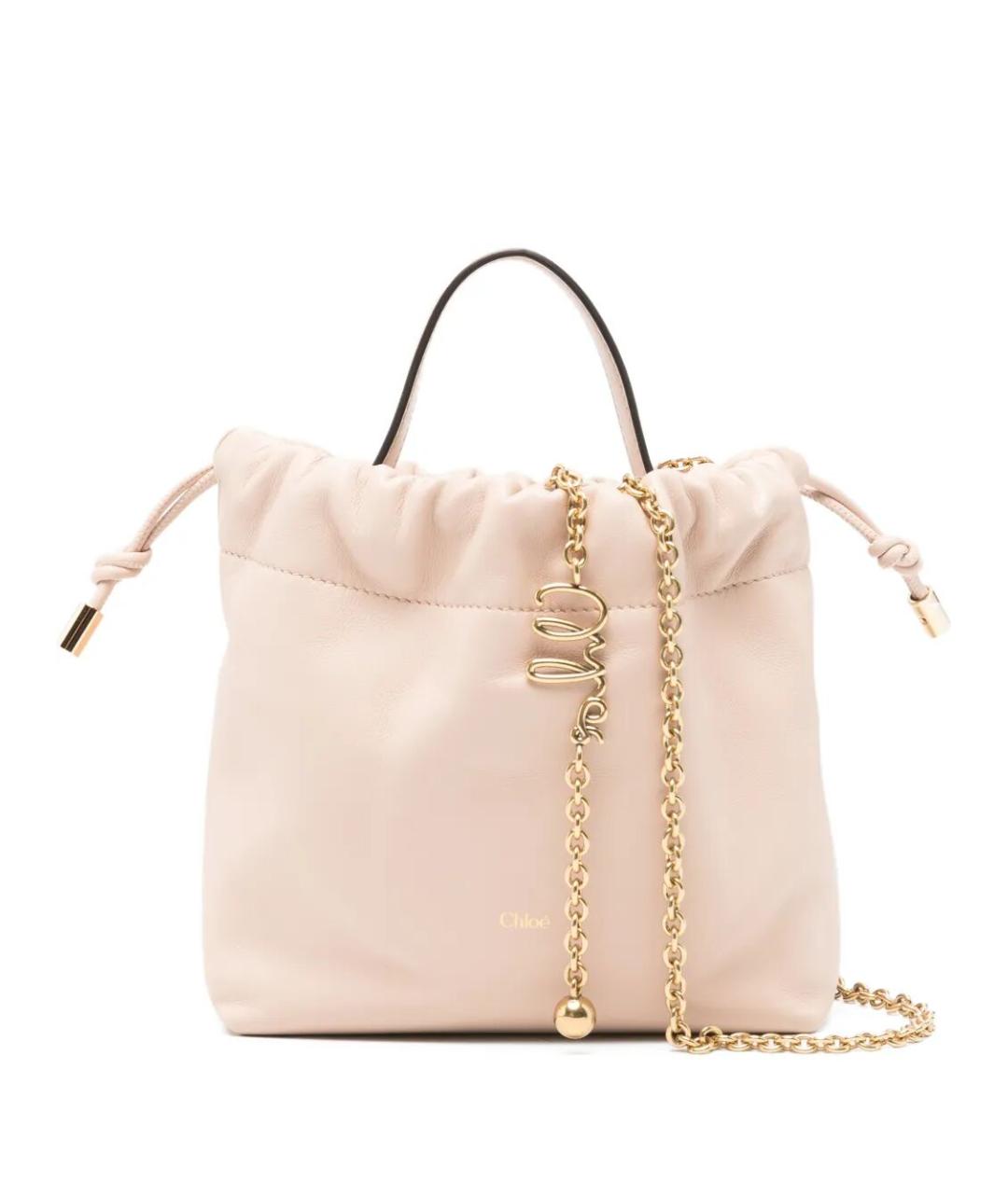 CHLOE Розовая кожаная сумка с короткими ручками, фото 1