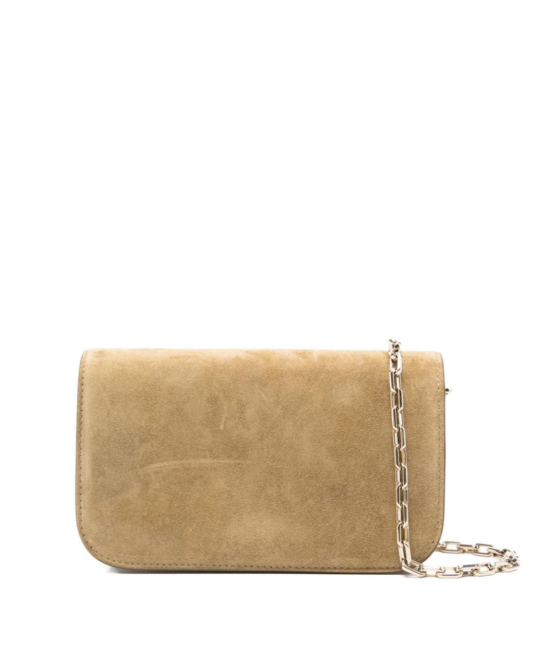 CHRISTIAN LOUBOUTIN Бежевая замшевая сумка через плечо, фото 1