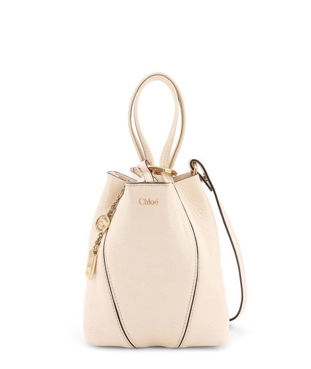 CHLOE Белая кожаная сумка тоут, фото 3