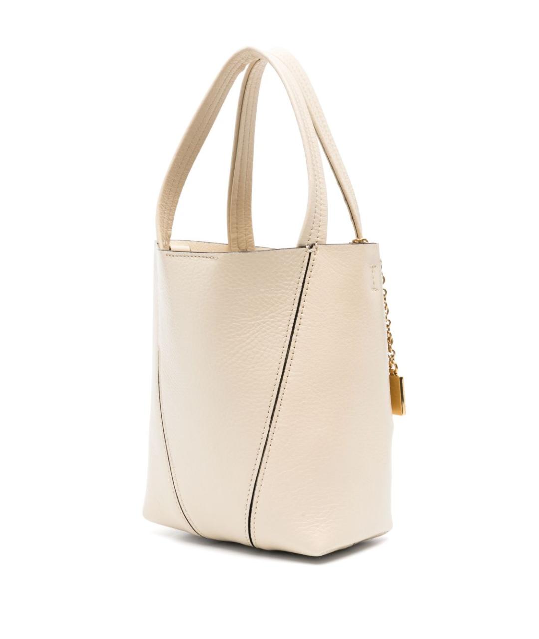 CHLOE Белая кожаная сумка тоут, фото 4