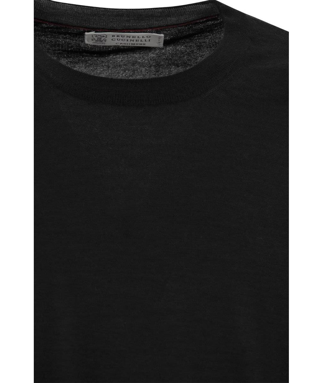 BRUNELLO CUCINELLI Черный кашемировый джемпер / свитер, фото 4