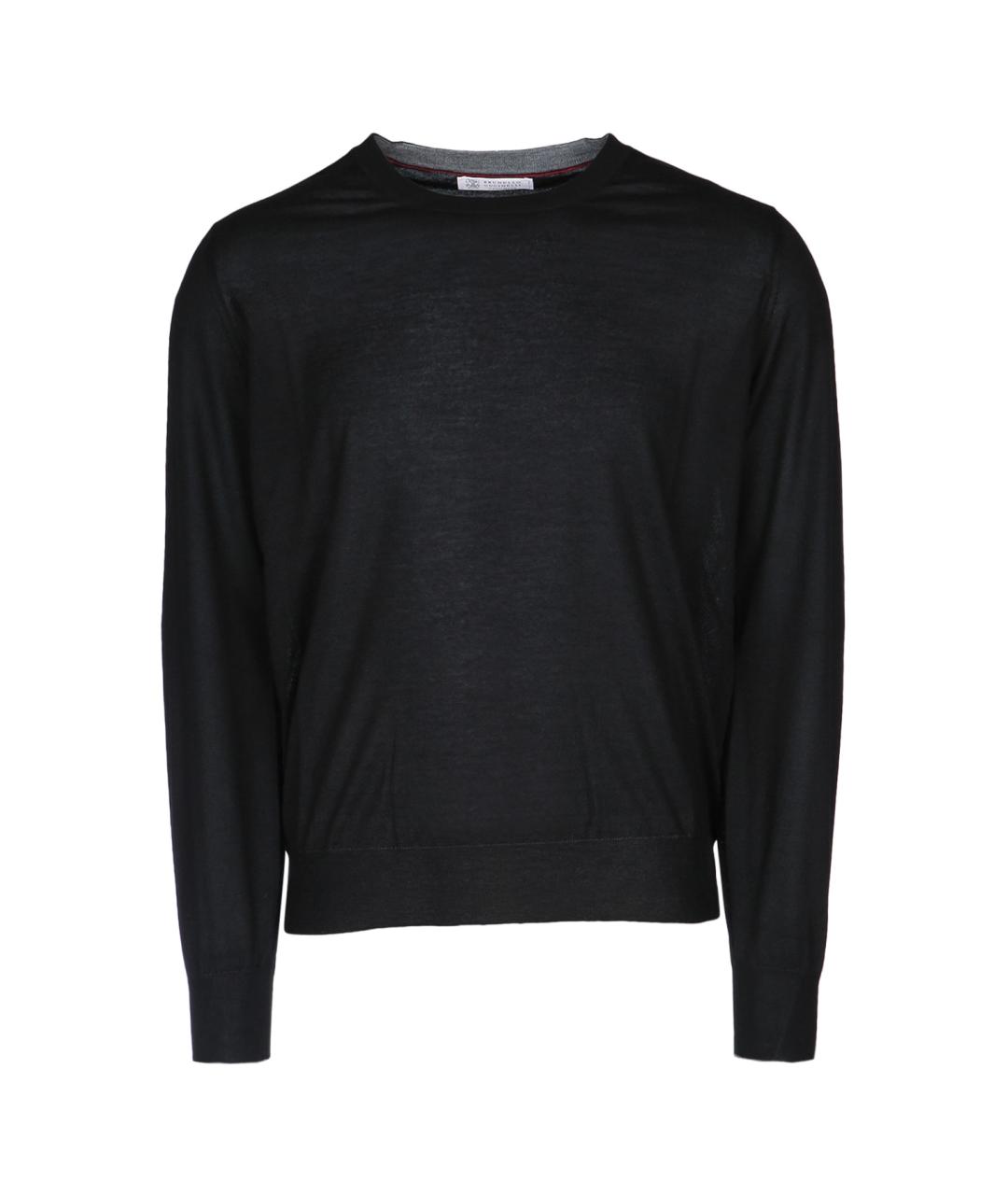 BRUNELLO CUCINELLI Черный кашемировый джемпер / свитер, фото 1