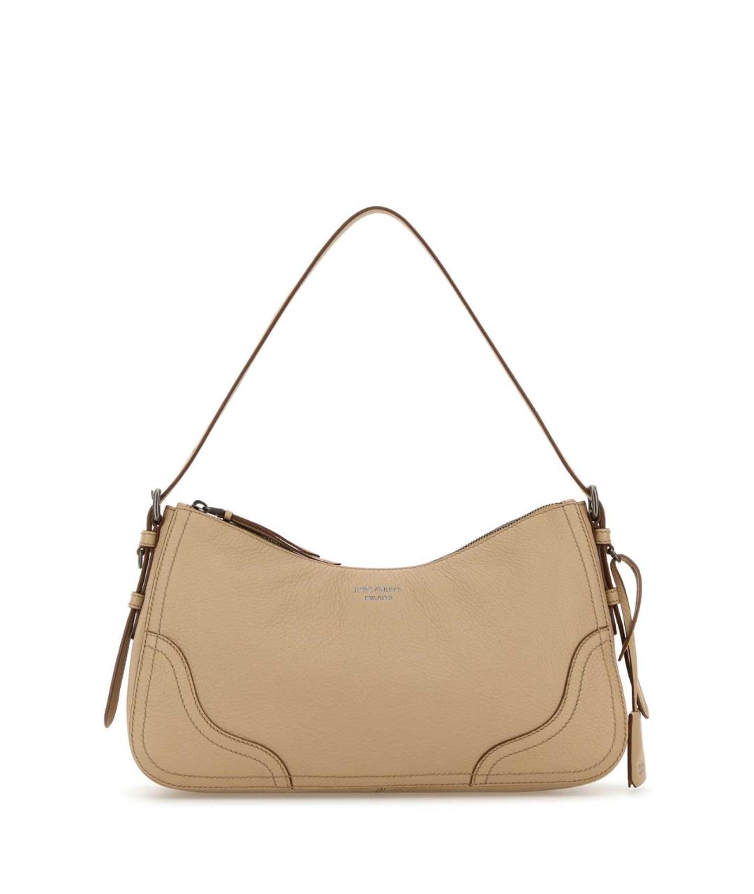 PRADA Бежевая кожаная сумка через плечо, фото 1