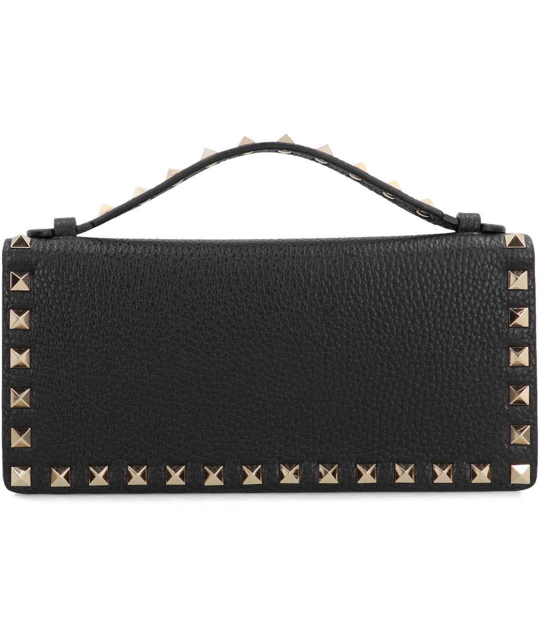 VALENTINO Черная кожаная сумка с короткими ручками, фото 4