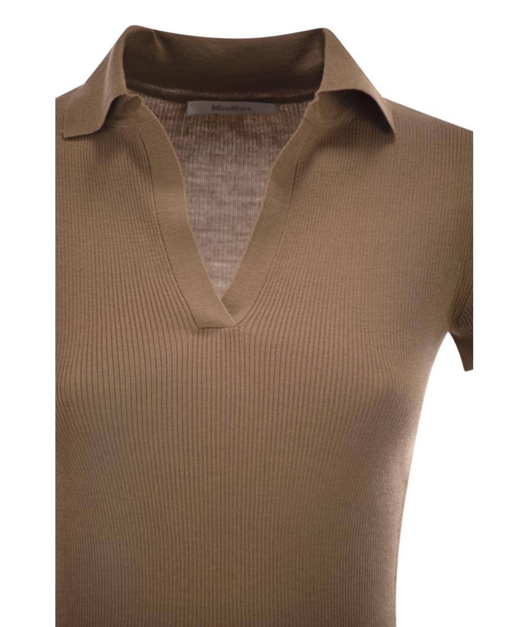 MAX MARA Бежевая шерстяная футболка, фото 4