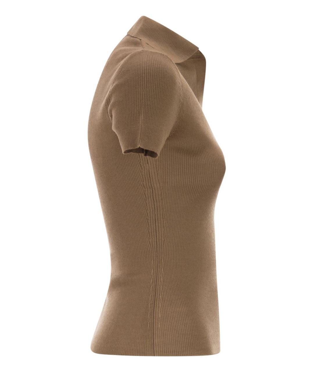 MAX MARA Бежевая шерстяная футболка, фото 3