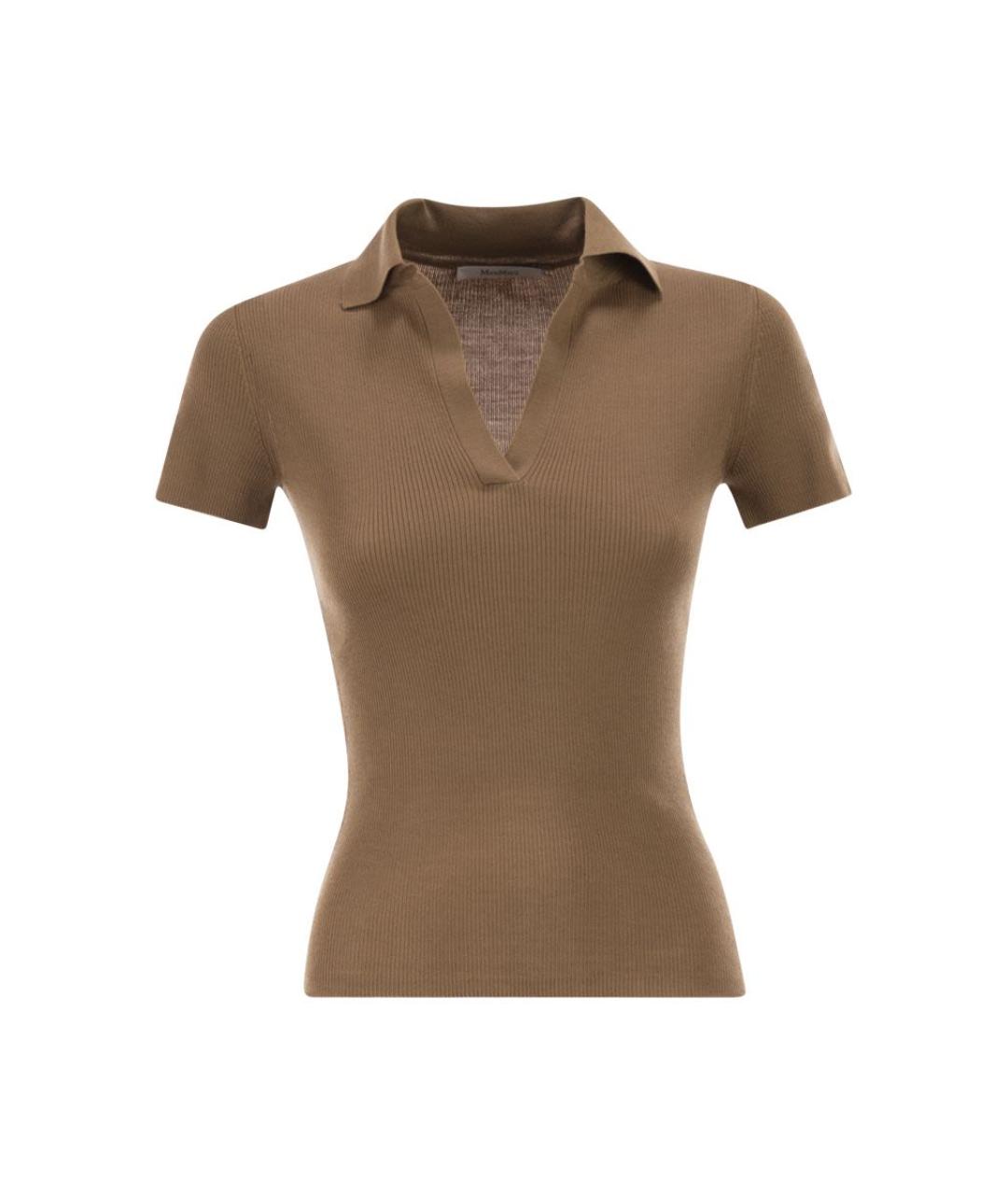 MAX MARA Бежевая шерстяная футболка, фото 1