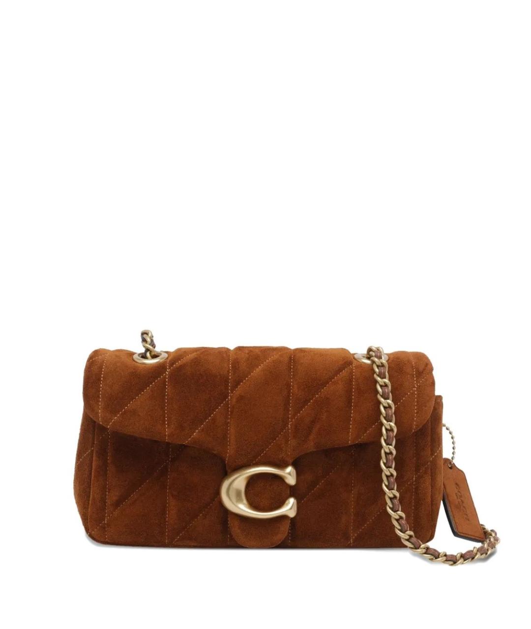 COACH Коричневая кожаная сумка через плечо, фото 1