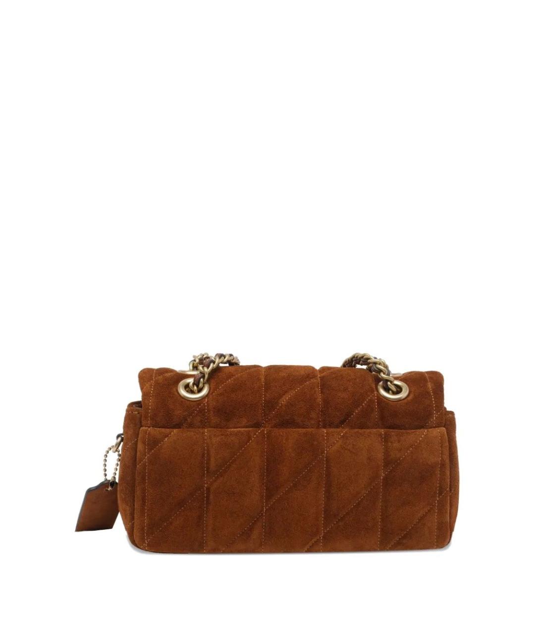 COACH Коричневая кожаная сумка через плечо, фото 2