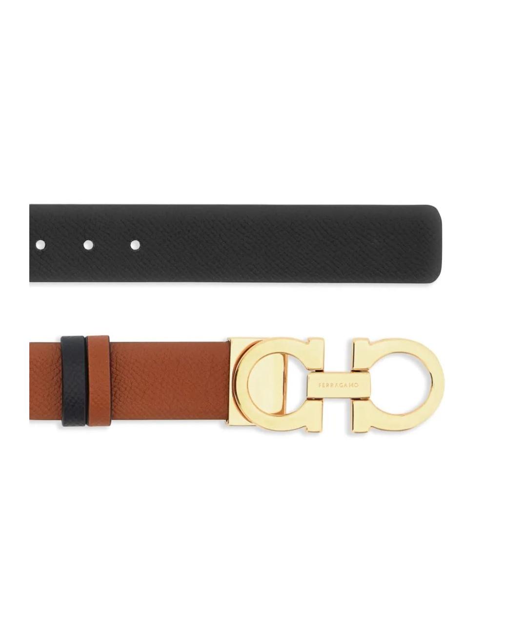 FERRAGAMO Коричневый кожаный ремень, фото 2