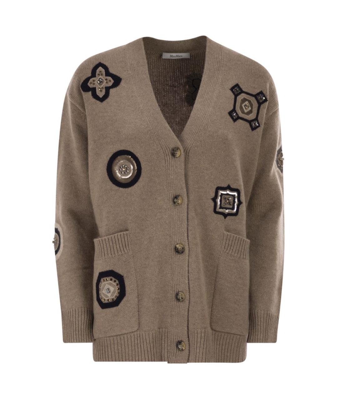 MAX MARA Бежевый шерстяной кардиган, фото 1