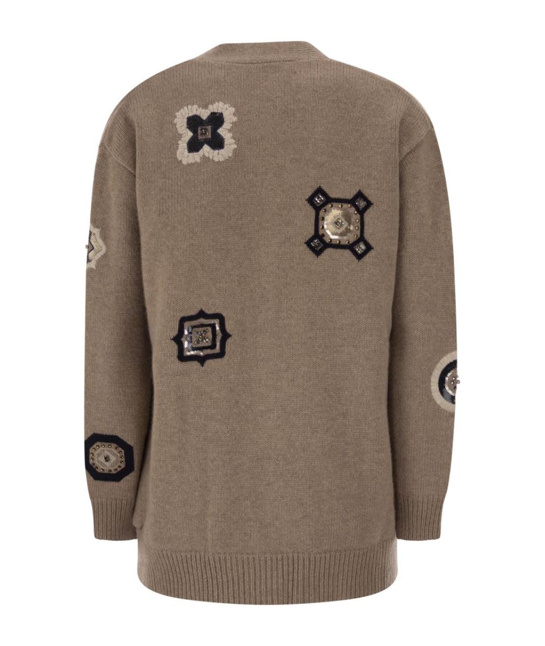 MAX MARA Бежевый шерстяной кардиган, фото 2