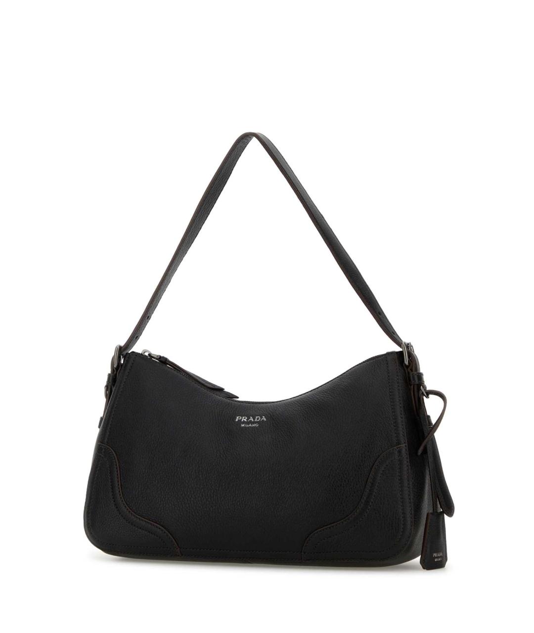 PRADA Черная кожаная сумка через плечо, фото 2