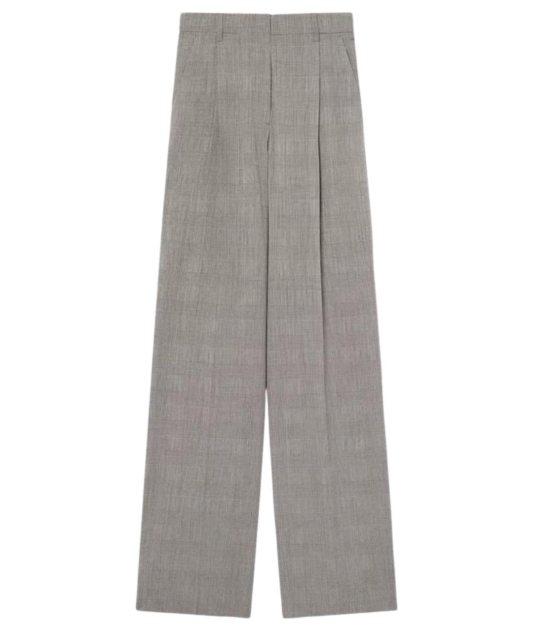 GOLDEN GOOSE DELUXE BRAND Серые шерстяные прямые брюки, фото 1