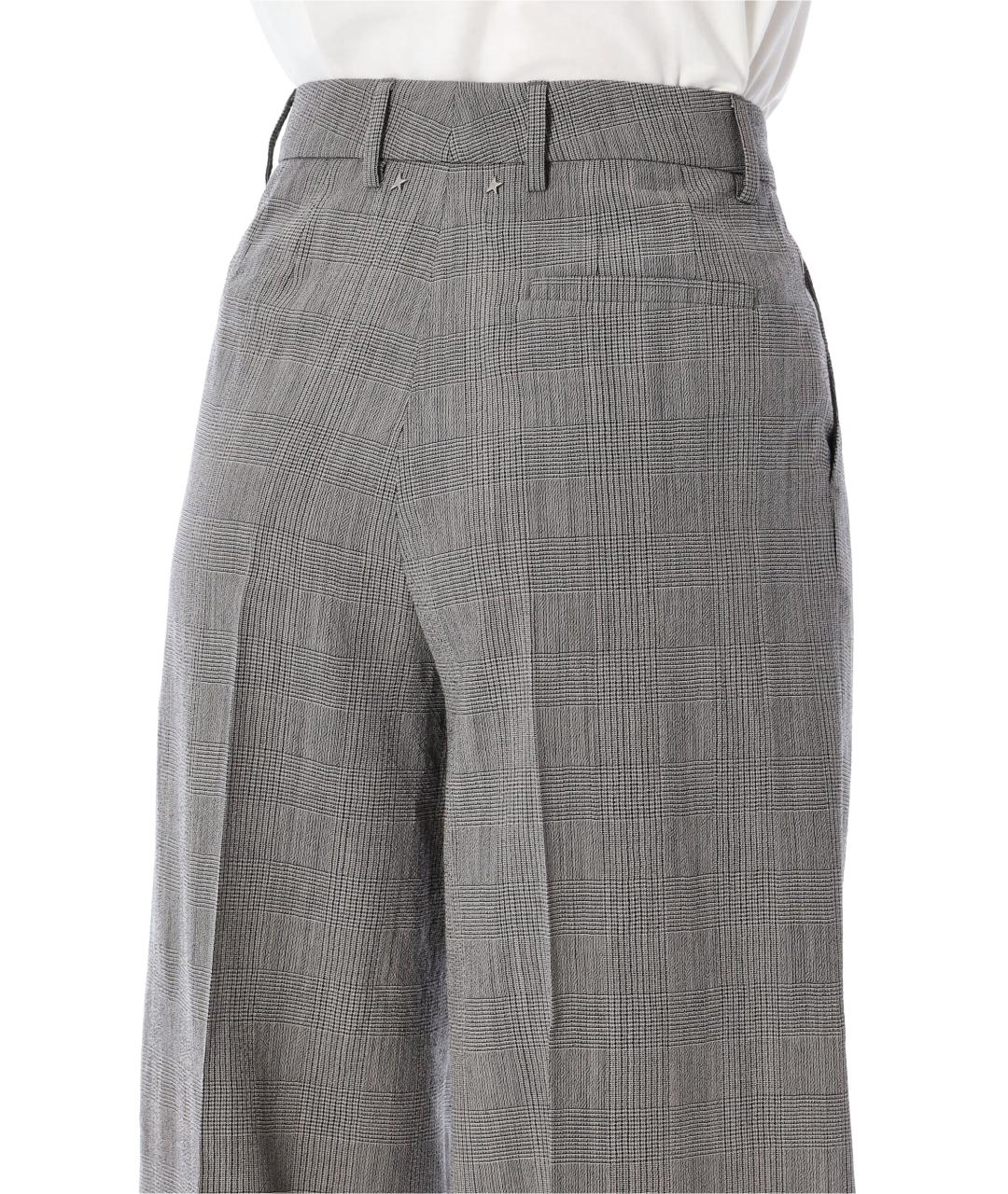 GOLDEN GOOSE DELUXE BRAND Серые шерстяные прямые брюки, фото 4