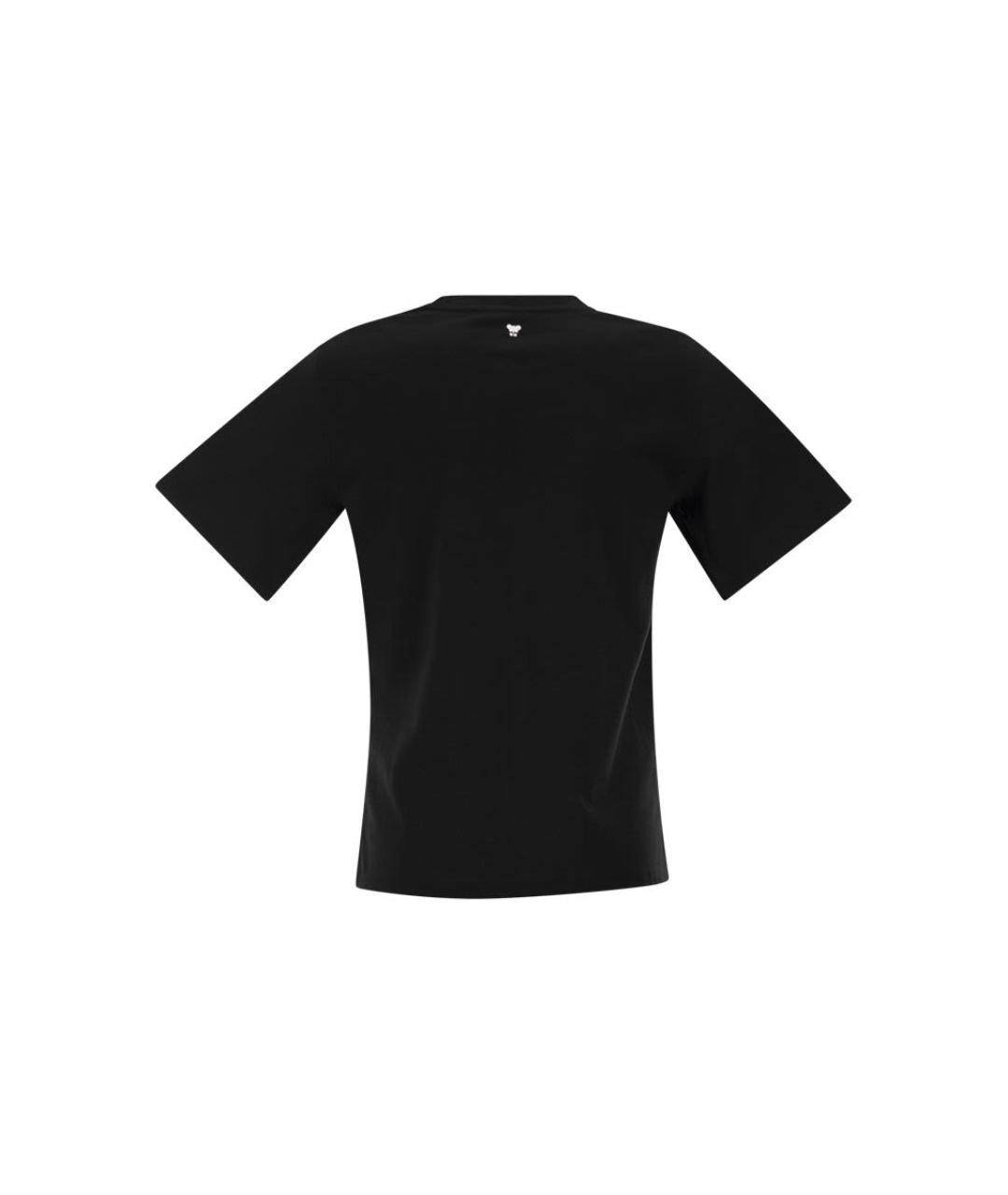 WEEKEND MAX MARA Черная хлопковая футболка, фото 2