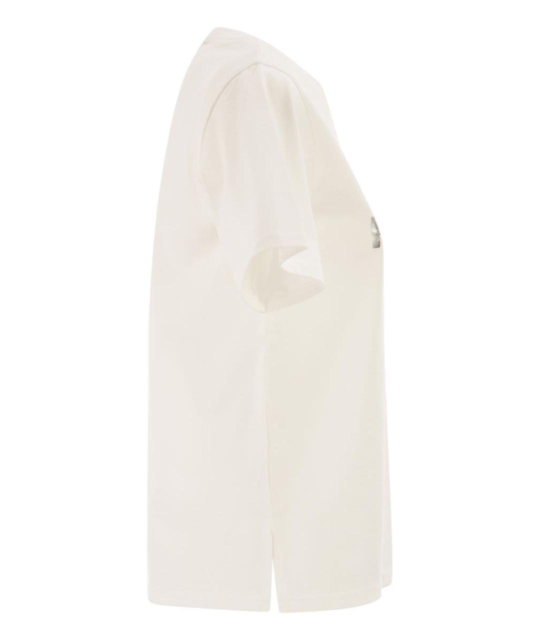 WEEKEND MAX MARA Белая хлопковая футболка, фото 3