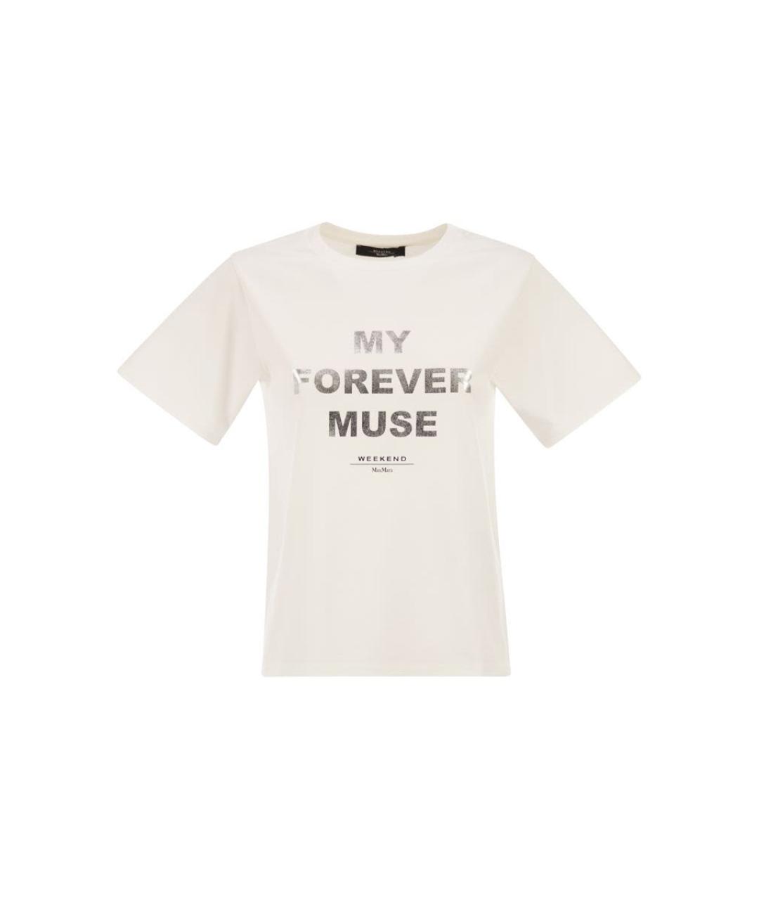 WEEKEND MAX MARA Белая хлопковая футболка, фото 1