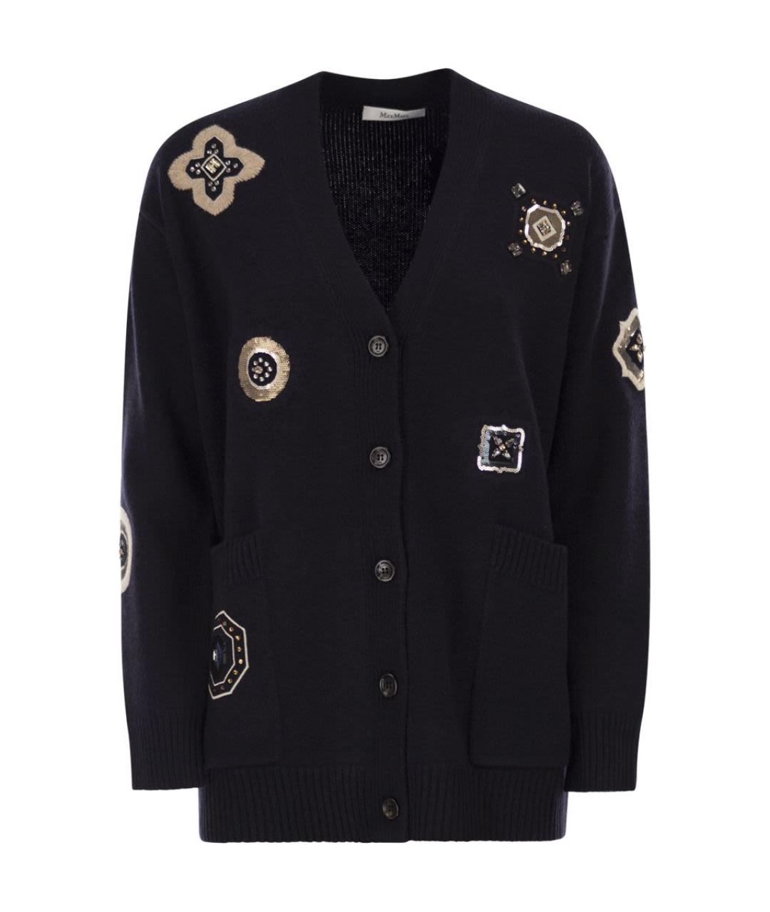 MAX MARA Синий шерстяной кардиган, фото 1
