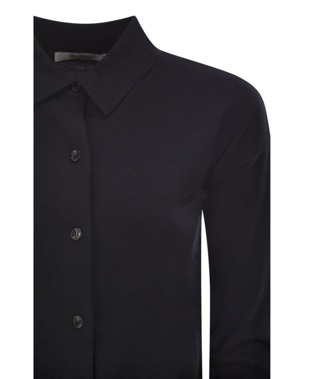 MAX MARA Темно-синий шерстяной кардиган, фото 4