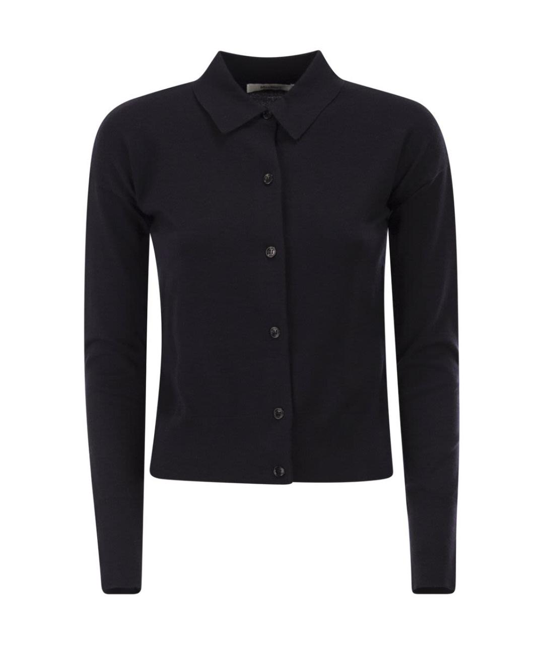 MAX MARA Темно-синий шерстяной кардиган, фото 1