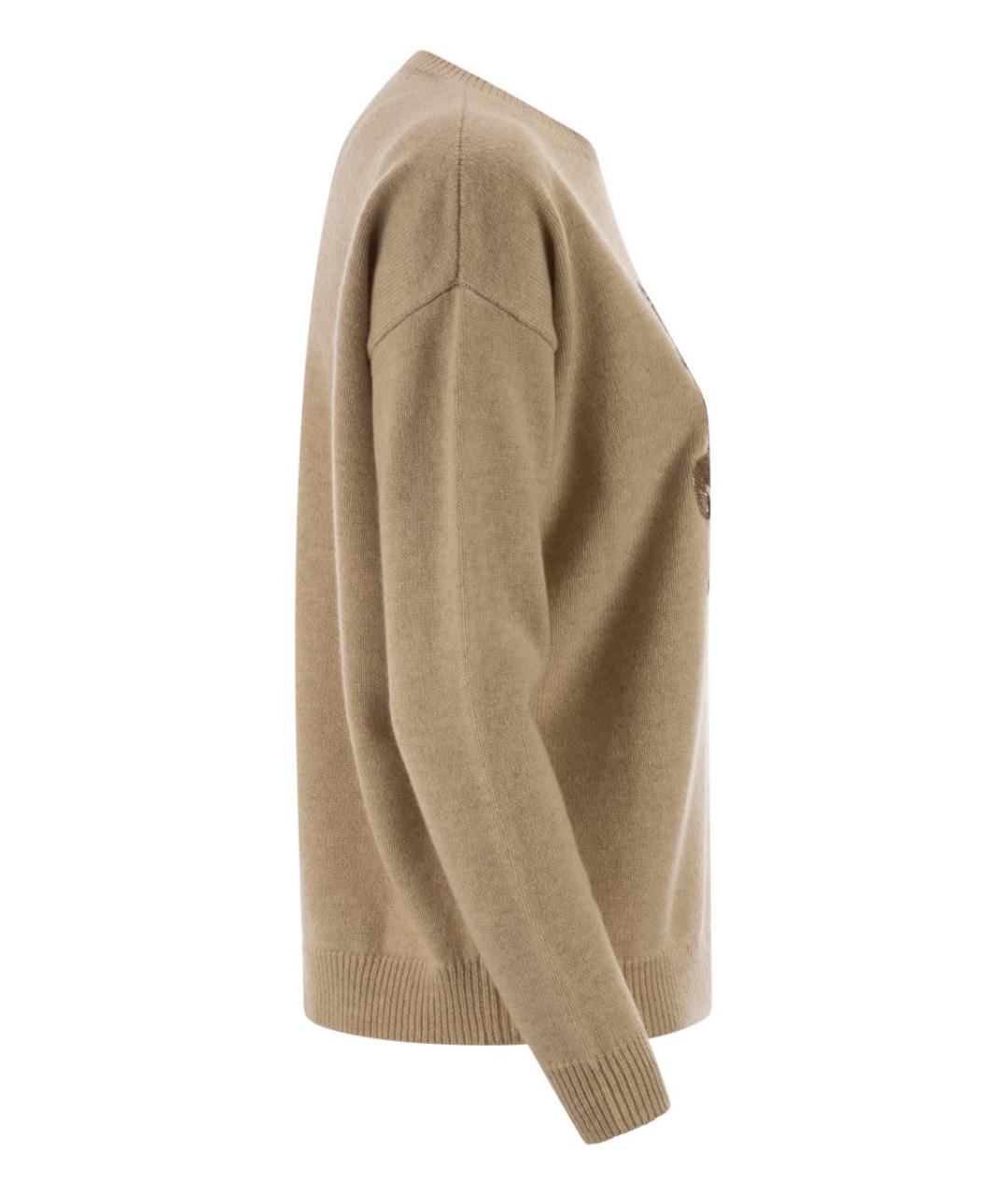 MAX MARA Бежевый шерстяной джемпер / свитер, фото 3