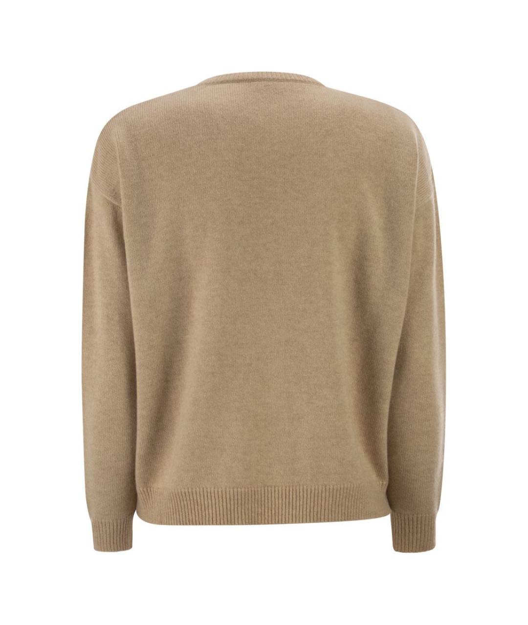 MAX MARA Бежевый шерстяной джемпер / свитер, фото 2