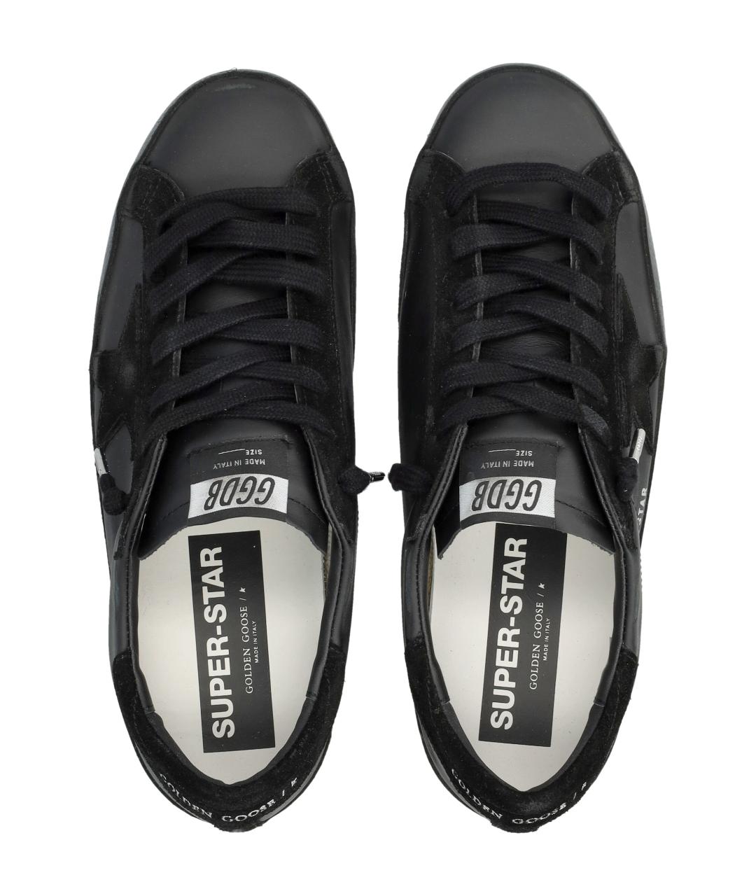 GOLDEN GOOSE DELUXE BRAND Черные кожаные низкие кроссовки / кеды, фото 2