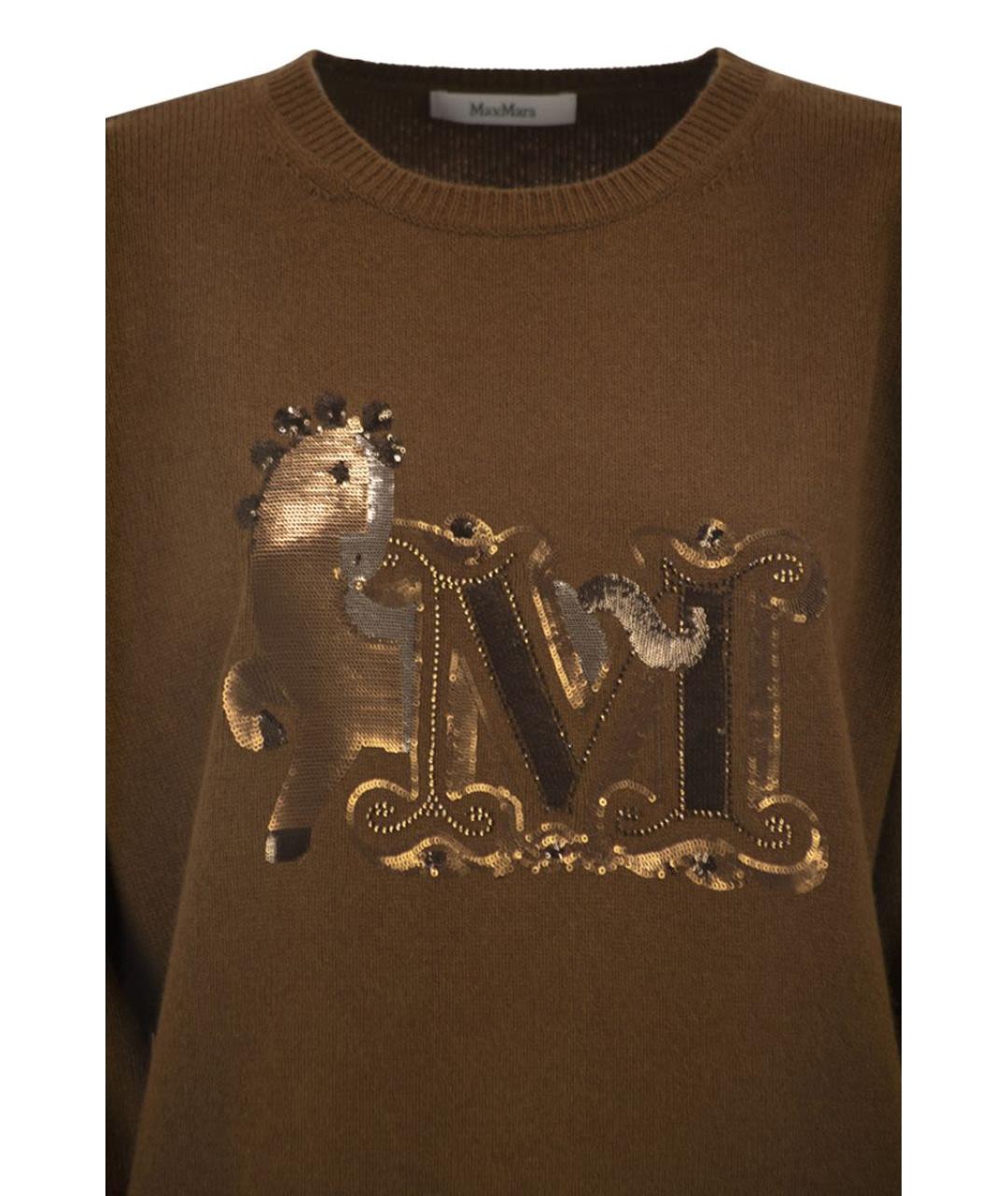 MAX MARA Коричневый шерстяной джемпер / свитер, фото 4