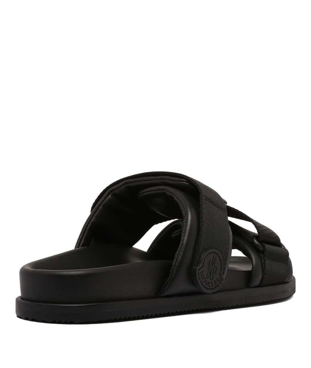 MONCLER Черные кожаные сандалии, фото 3