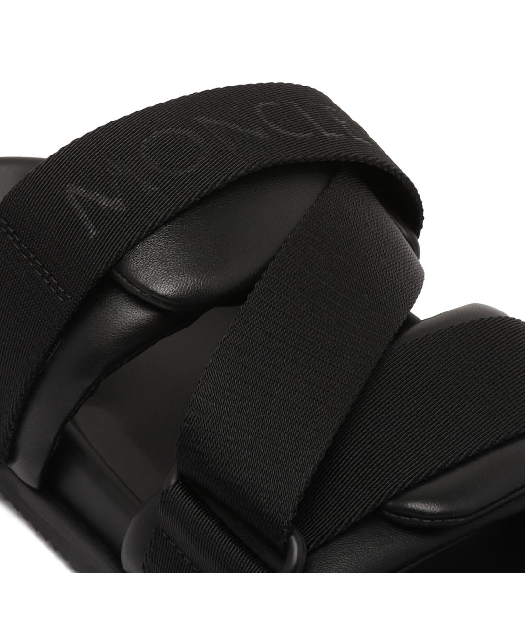 MONCLER Черные кожаные сандалии, фото 4