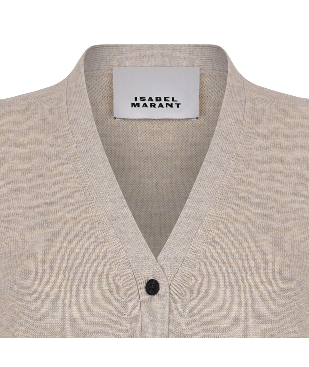 ISABEL MARANT Бежевый шерстяной джемпер / свитер, фото 3