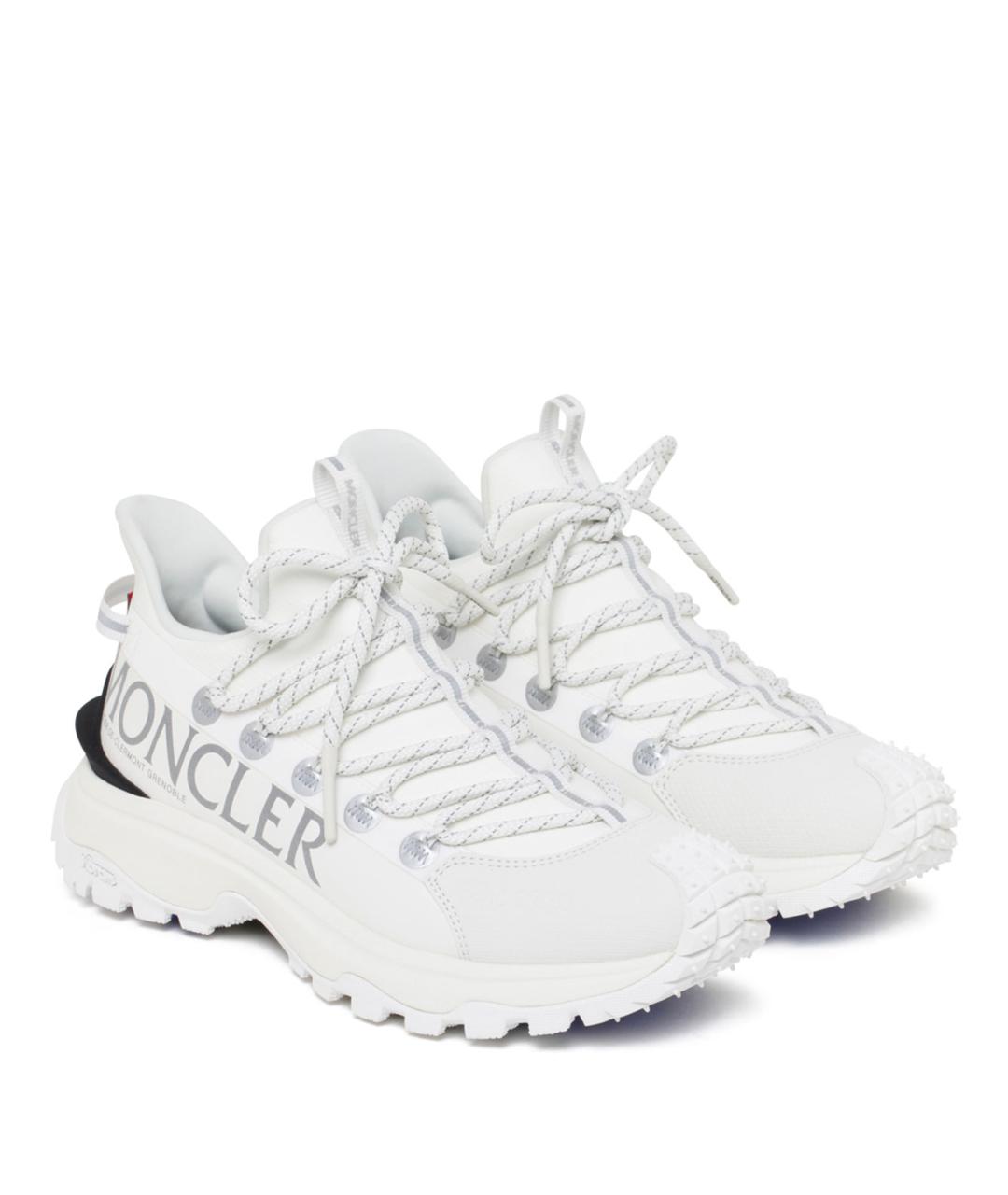 MONCLER Белые текстильные кроссовки, фото 2