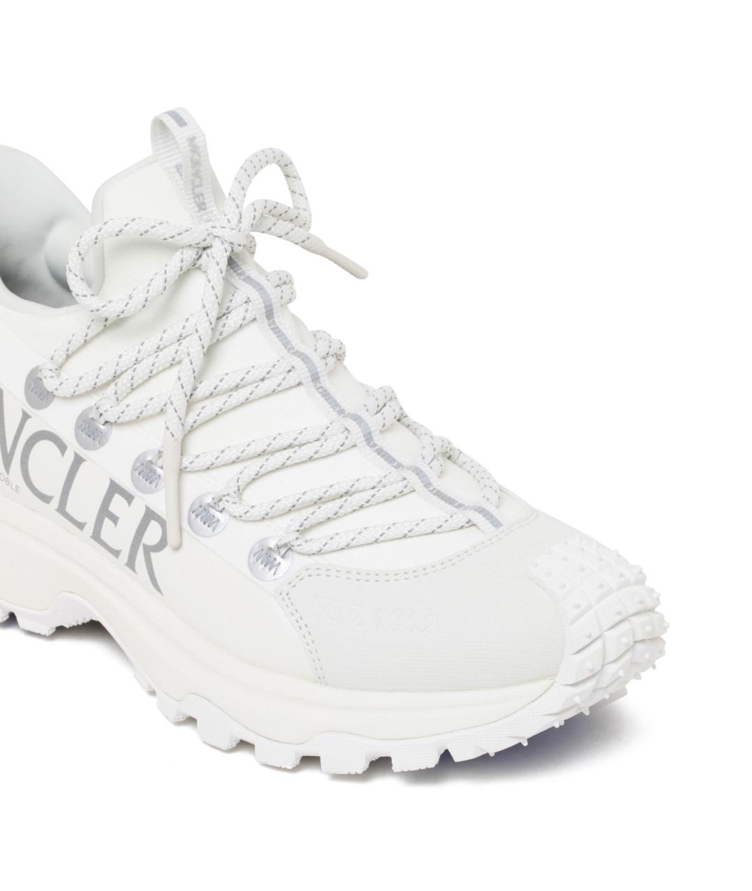 MONCLER Белые текстильные кроссовки, фото 4
