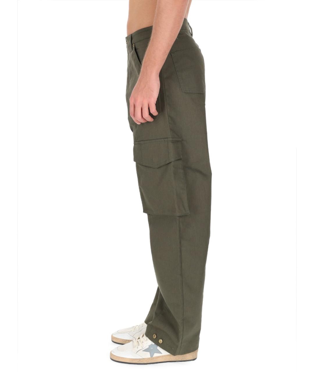 GOLDEN GOOSE DELUXE BRAND Зеленые полиэстеровые повседневные брюки, фото 4