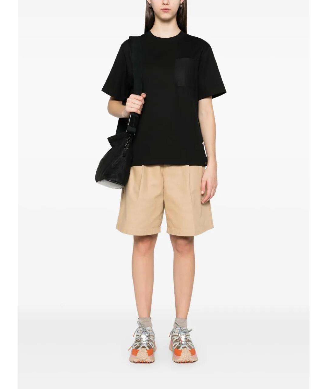 MONCLER Черная хлопковая футболка, фото 2