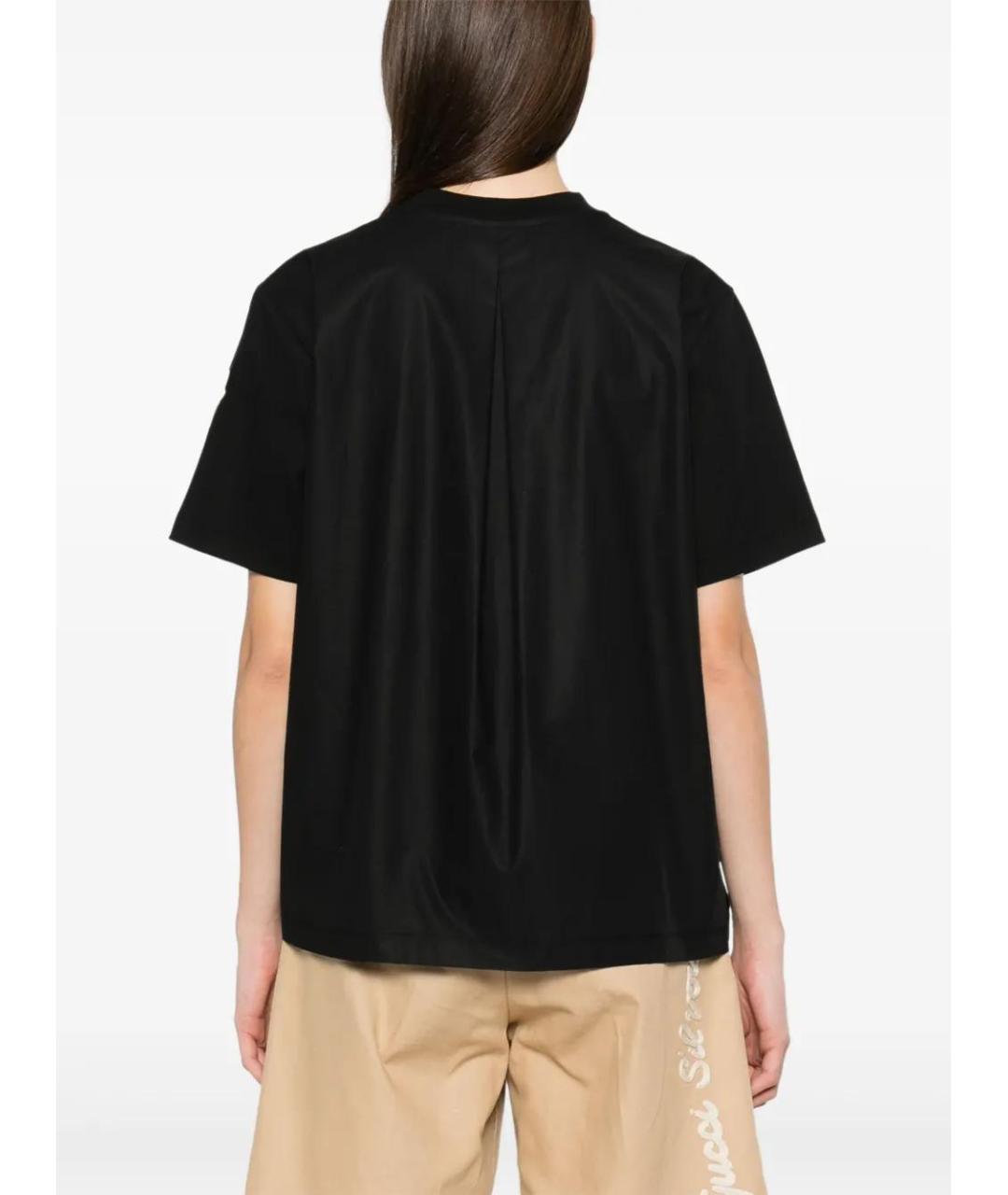 MONCLER Черная хлопковая футболка, фото 4