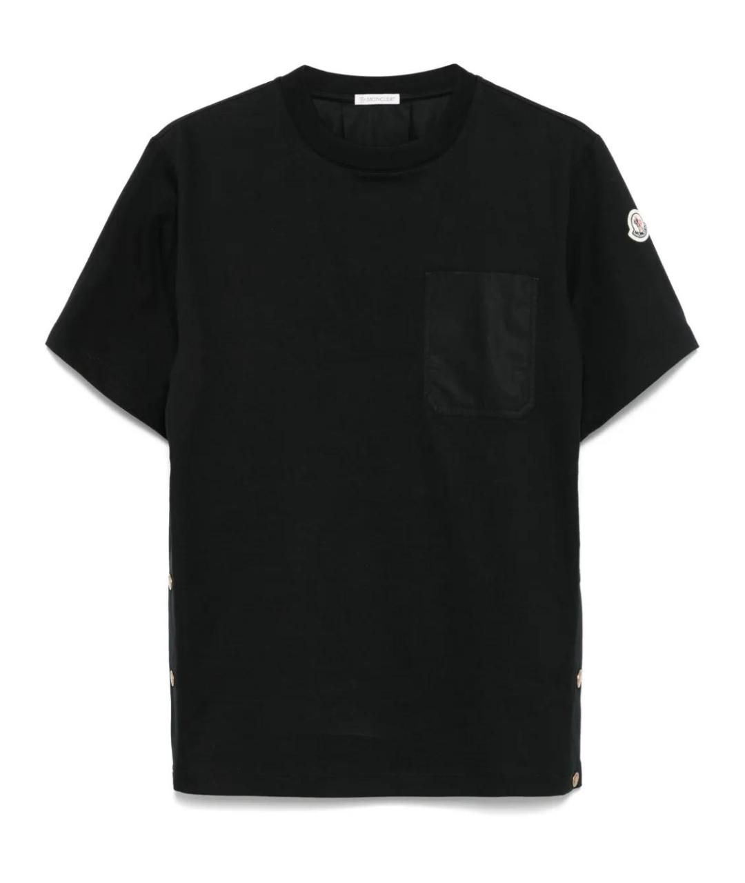 MONCLER Черная хлопковая футболка, фото 1