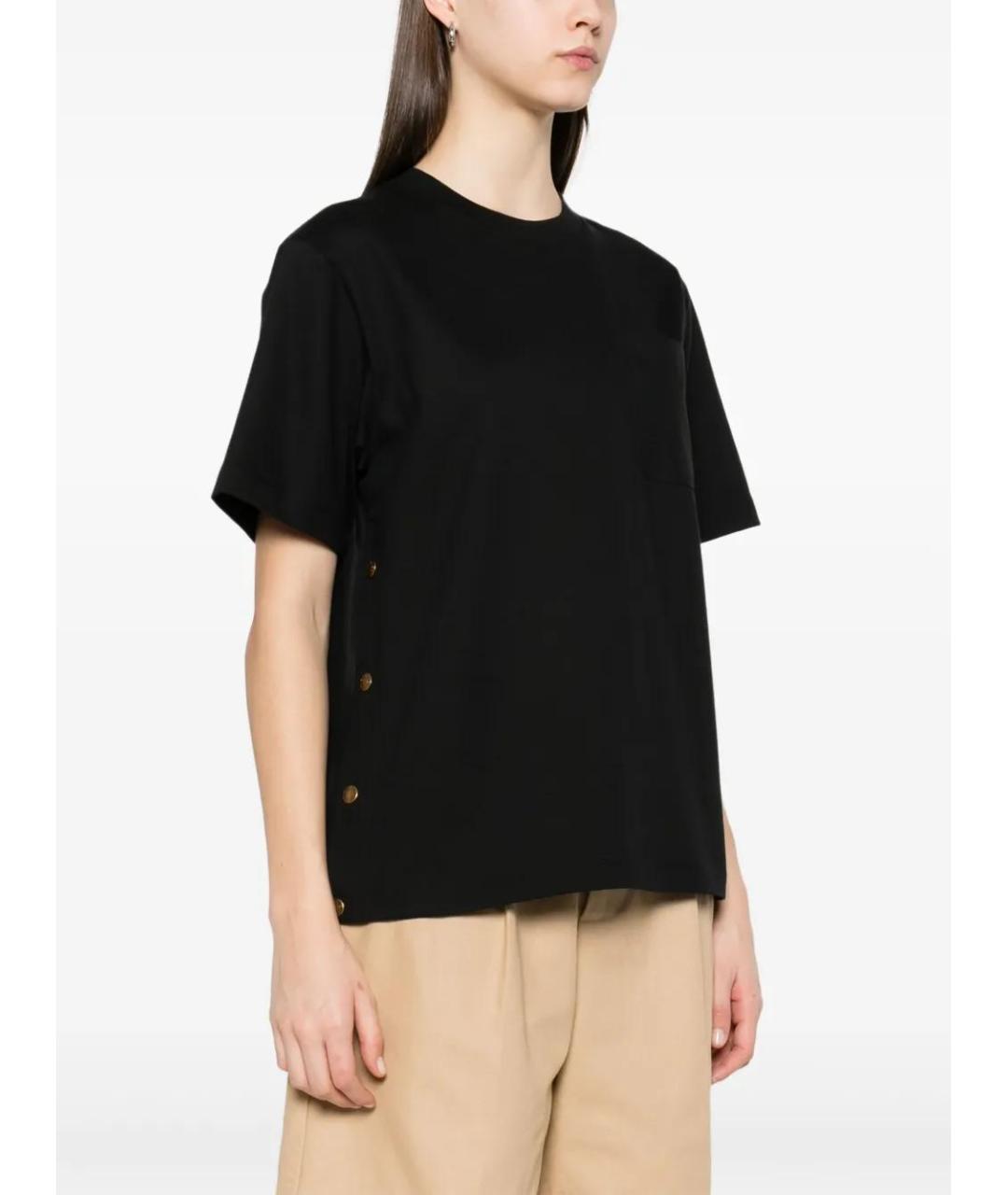 MONCLER Черная хлопковая футболка, фото 3