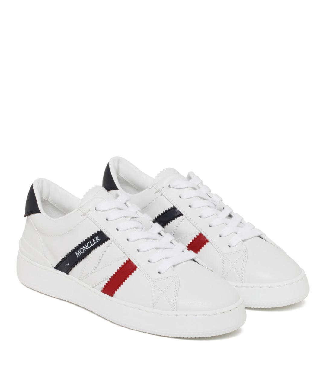 MONCLER Белые кожаные кеды, фото 2