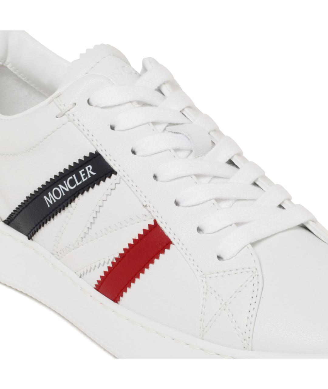 MONCLER Белые кожаные кеды, фото 4