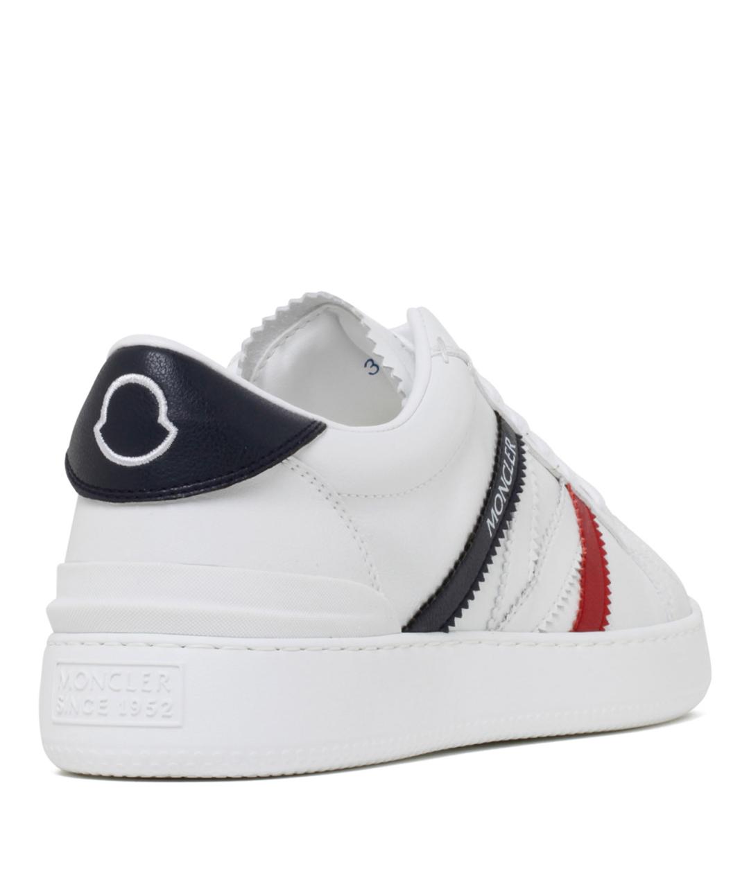 MONCLER Белые кожаные кеды, фото 3