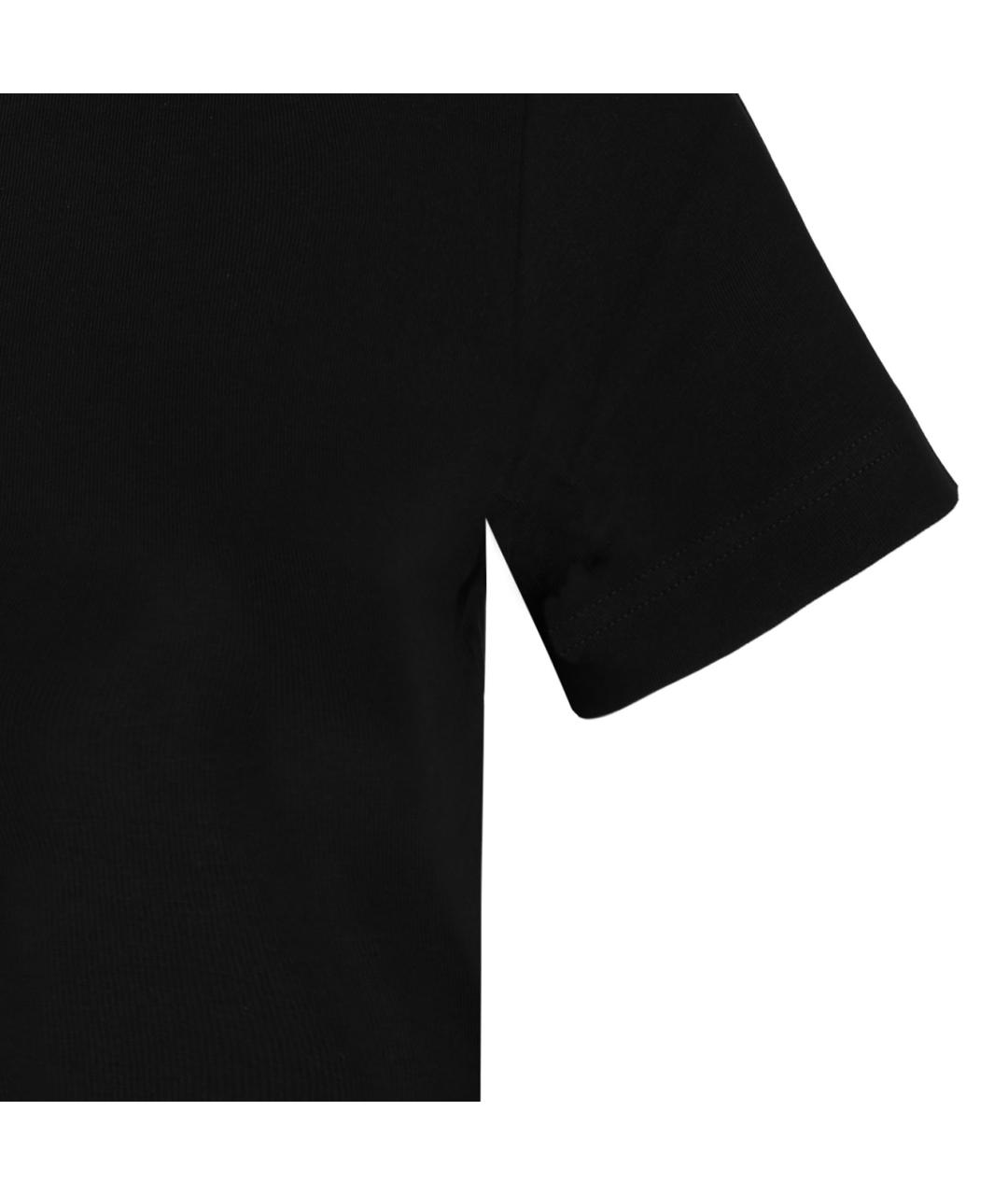 MONCLER Черная хлопковая футболка, фото 4