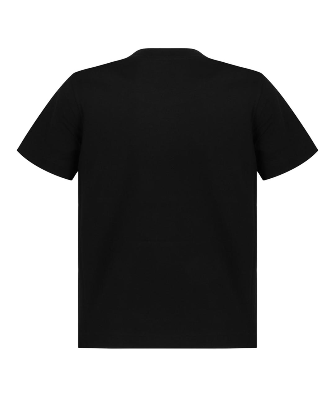 MONCLER Черная хлопковая футболка, фото 2