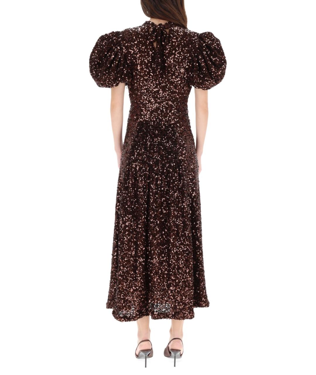 ROTATE Коричневое полиэстеровое вечернее платье, фото 4