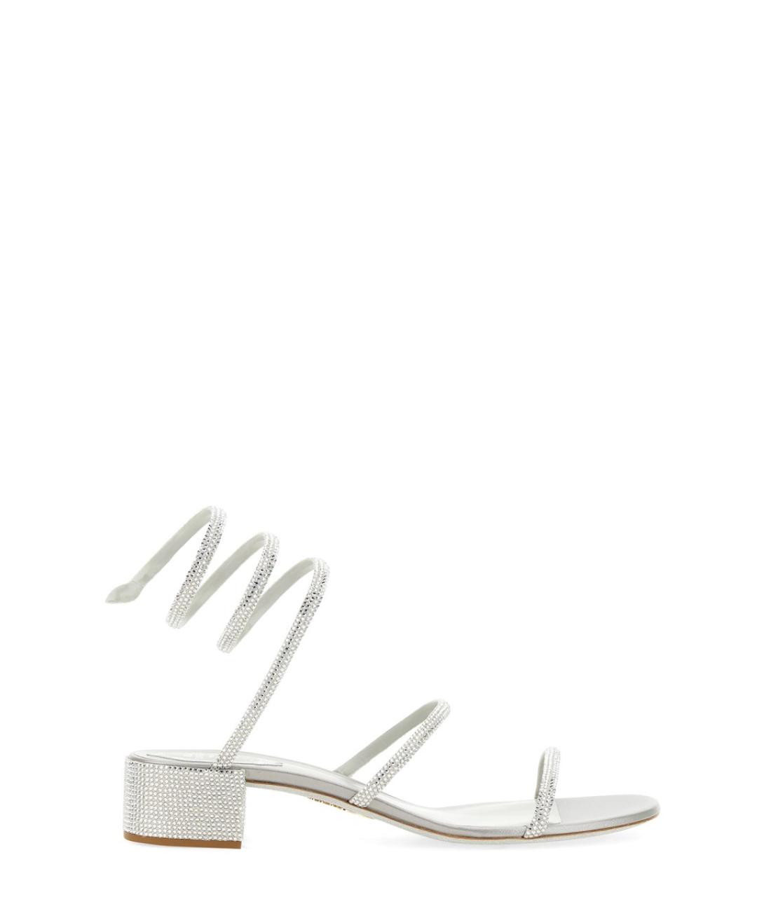RENE CAOVILLA Серебряные синтетические сандалии, фото 1