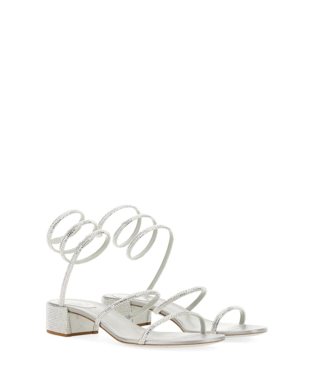 RENE CAOVILLA Серебряные синтетические сандалии, фото 2