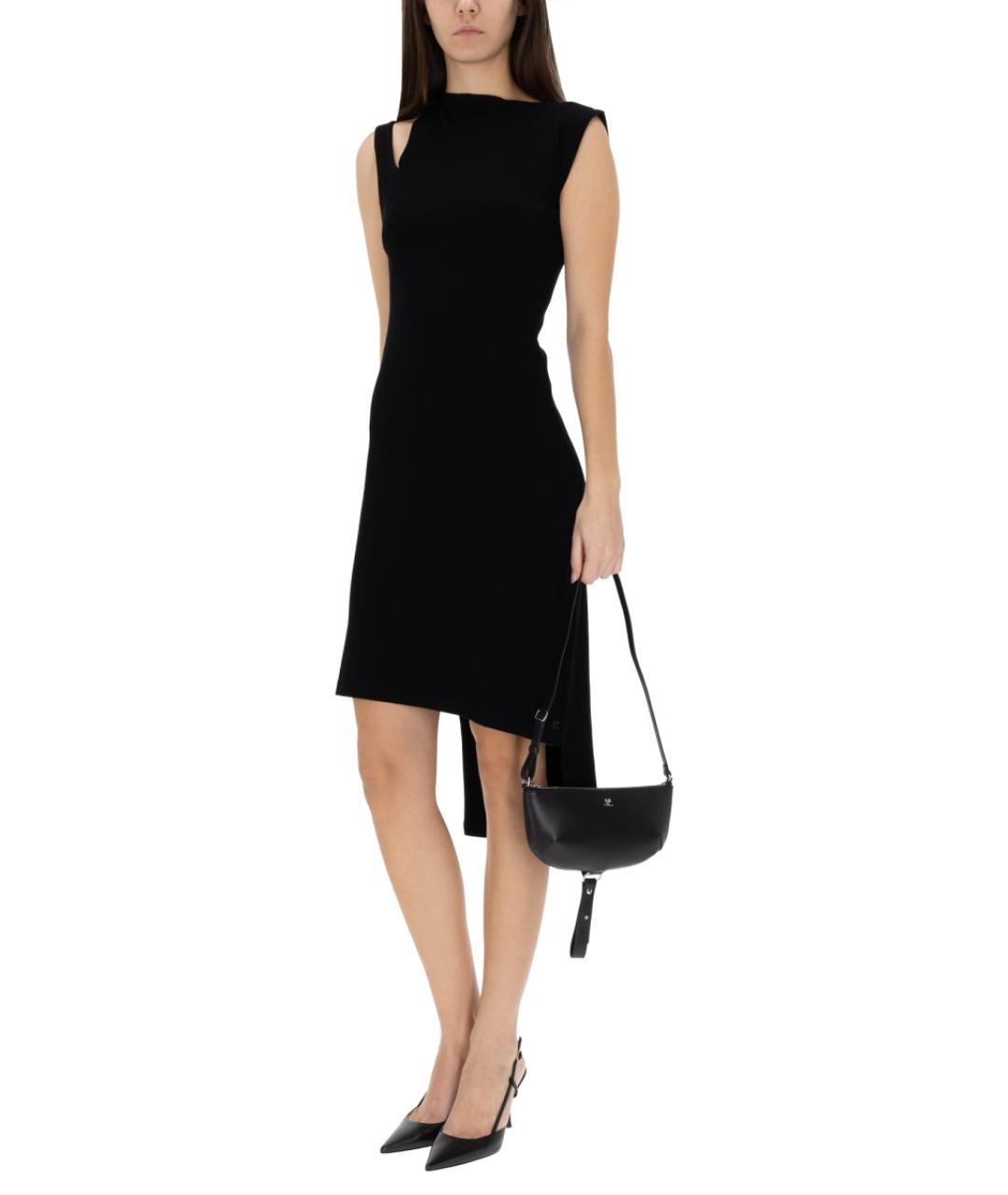 COURREGES Черное вискозное коктейльное платье, фото 2